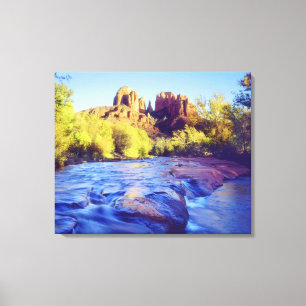 Toile États-Unis, Arizona, Sedona. Cathedral Rock reflét