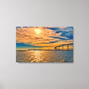 Toile États-Unis, CA, pont de la baie de San Diego-Coron