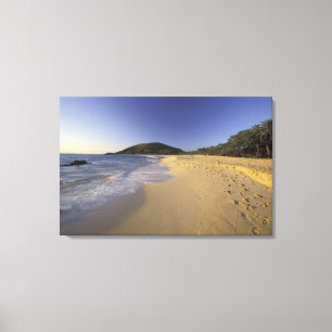 Toile États-Unis, Hawaï, Maui, Empreintes dans le sable,