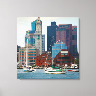 Toile États-Unis, Massachusetts. Skyline du front de mer