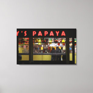 Toile États-Unis, New York. Gray's Papaya : fenêtre