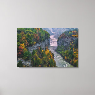 Toile États-Unis, New York, Letchworth State Park. Riviè