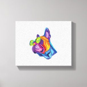 Toile Été Français Bulldog Chiot coloré