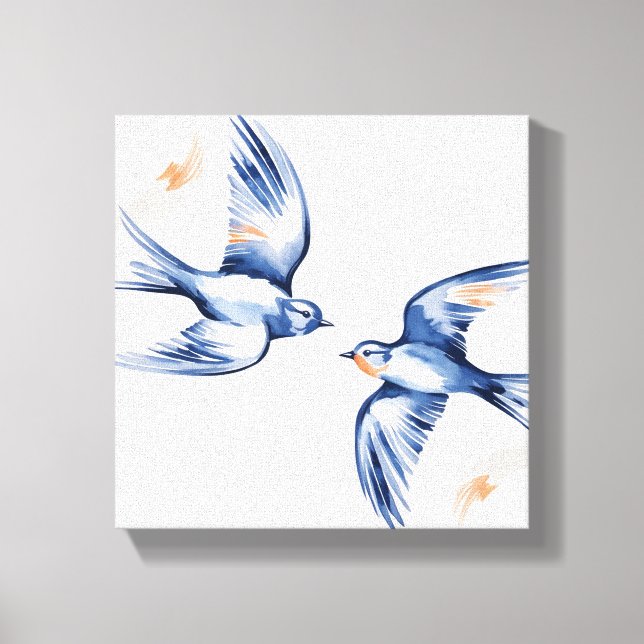 Toile Ethereal Flight - Swallow Duo Canvas Art (Recto)