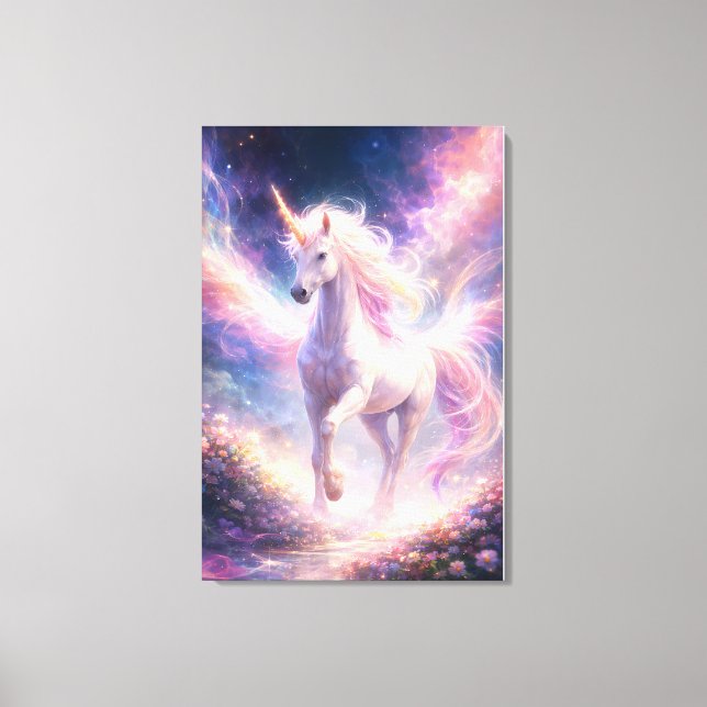 Toile Ethereal Winged Unicorn of Light | ManJiangHong Fa (Recto)