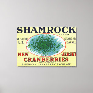 Toile Étiquette de canneberge de marque de shamrock