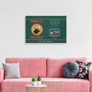 Toile Étiquette de l'orignal et des haricots de McMotek