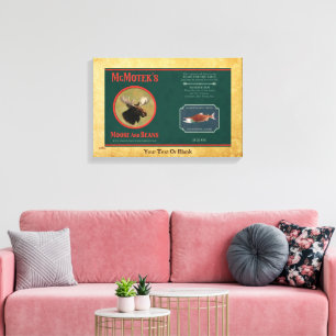 Toile Étiquette de l'orignal et des haricots de McMotek