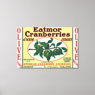Toile Étiquette de marque olive de canneberges d'Eatmor