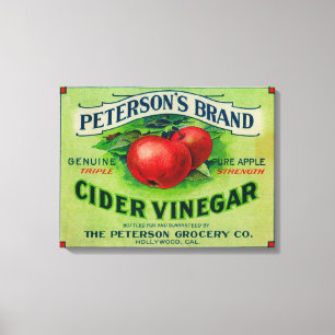 Toile Étiquette de vinaigre de cidre de Peterson