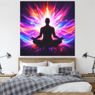 Toile étirée d'art mural sur le chakra de méditati