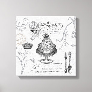Toile étirée de gâteau français vintage