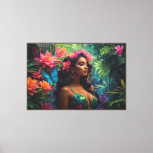 Toile étirée de la jungle de néon