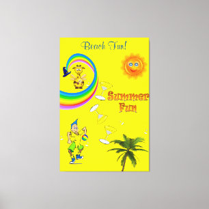 Toile étirée Imprimer Arc-en-ciel Plage Amusant Pa