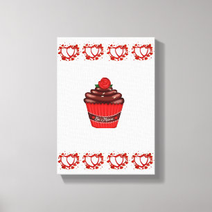Toile étirée Imprimer Cupcake de la Saint-Valentin