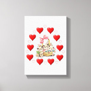 toile étirée Imprimer Saint Valentin Vintage