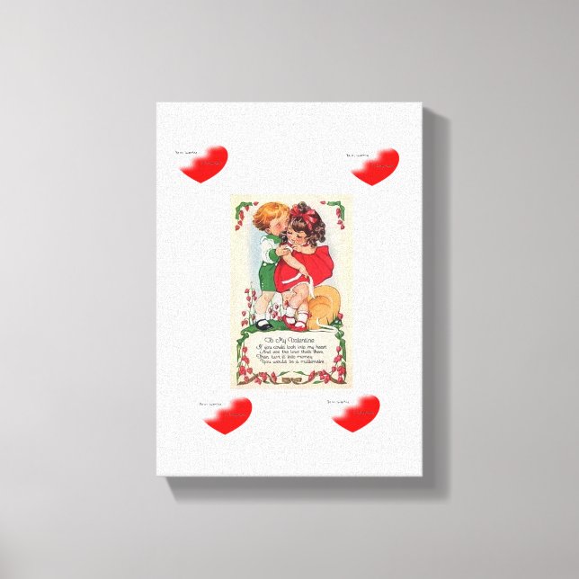 toile étirée Imprimer Saint Valentin Vintage (Recto)