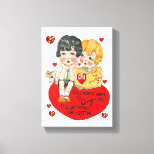toile étirée Imprimer Saint Valentin Vintage