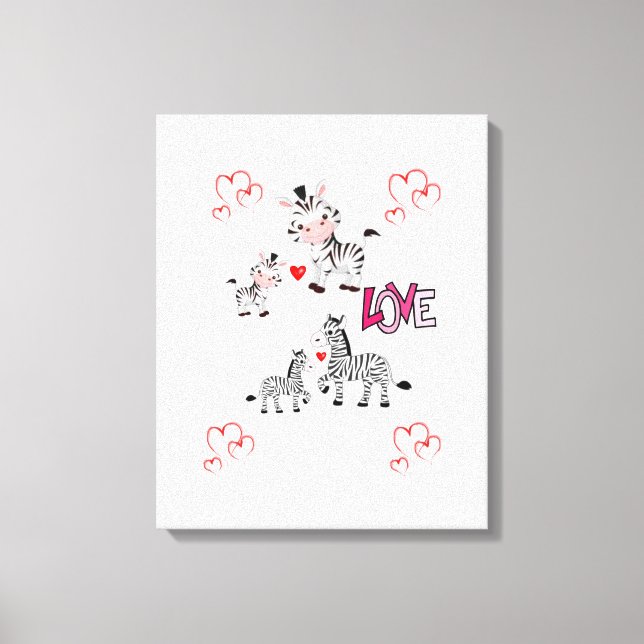 Toile étirée Imprimer Saint Valentin Zebra (Recto)