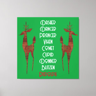 Toile étirée - Père Noël Reindeer - Rudolph