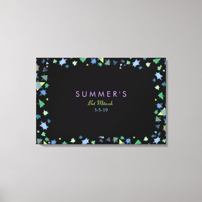 Toile ÉTOILES COLORÉES Barre Bat mitzvah Connexion (Recto)