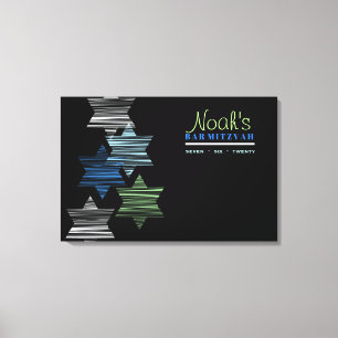 Toile ÉTOILES CONNECTANT LA Mémoire Bat mitzvah Se conne