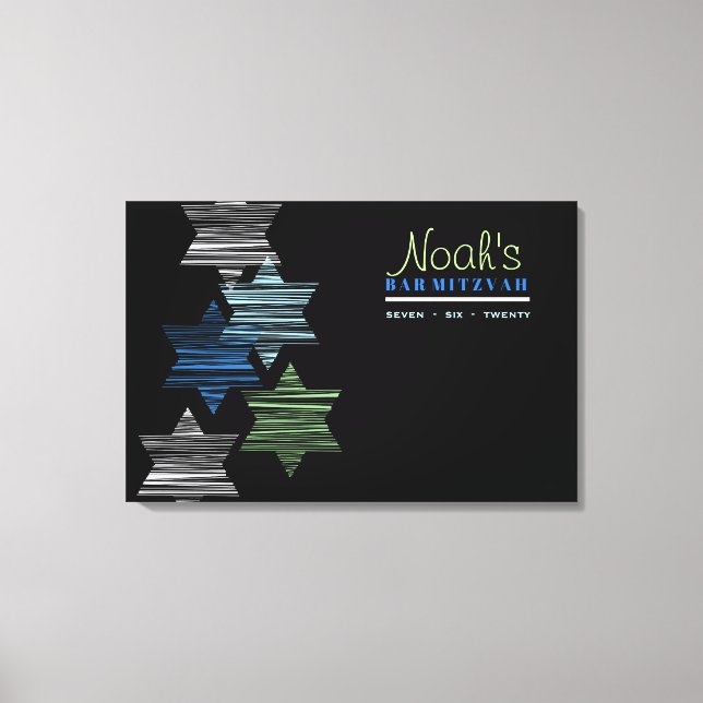 Toile ÉTOILES CONNECTANT LA Mémoire Bat mitzvah Se conne (Recto)