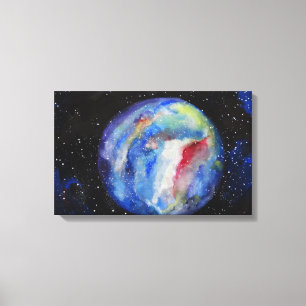 Toile Étoiles de l'espace planète simple