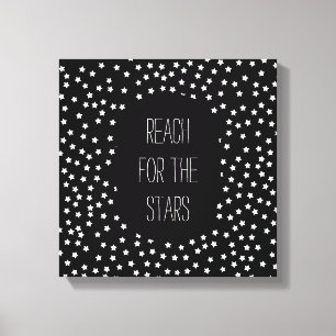 Toile Étoiles noires et blanches