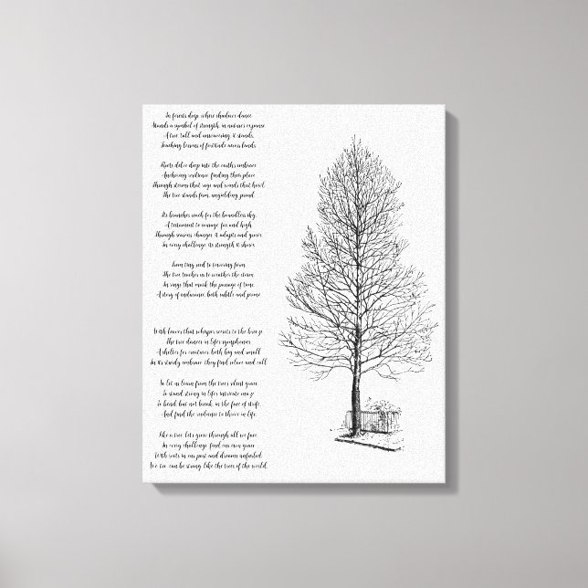 Toile Être fort Comme l'art des arbres et le poème (Recto)