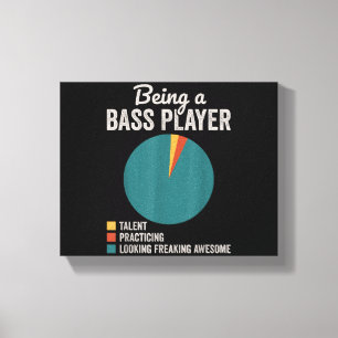 Toile Être un musicien bassiste drôle joueur de basse