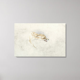 Toile Étude d'un renard croustillant, face à droite vers