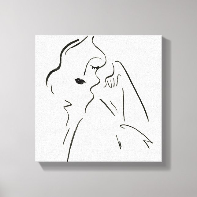 Toile Étude simple - Croquis d'une dame (Recto)