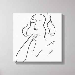 Toile Étude simple - croquis d'une femme
