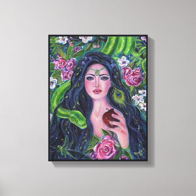 Toile Eve dans le jardin de la pomme python Eden par Ren (Recto)