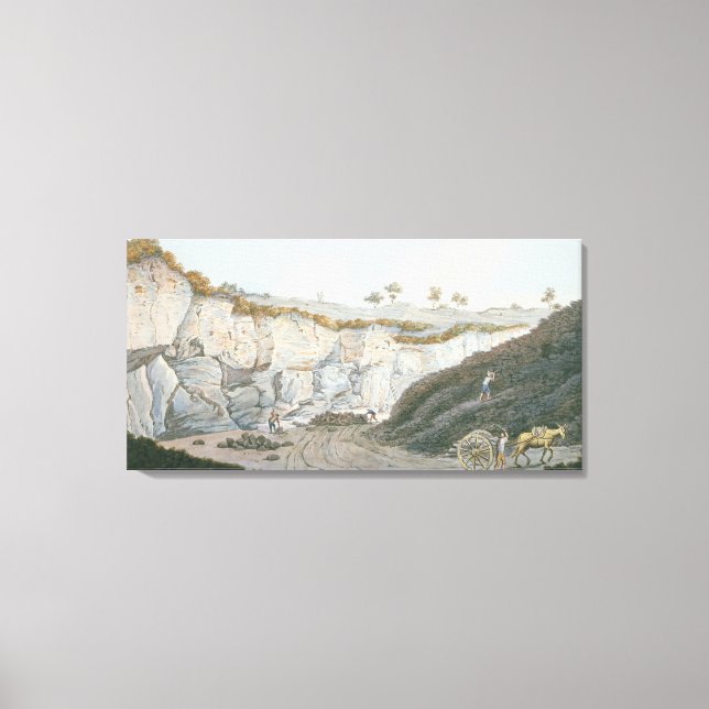 Toile Excavations d'une couche épaisse de lave qui a cou (Recto)