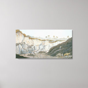 Toile Excavations d'une couche épaisse de lave qui a cou