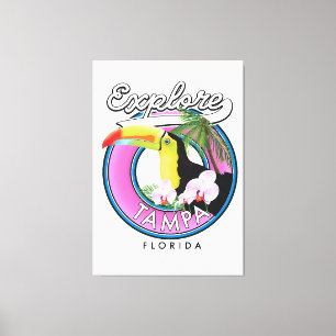 Toile Explorer Tampa Floride logo rétro