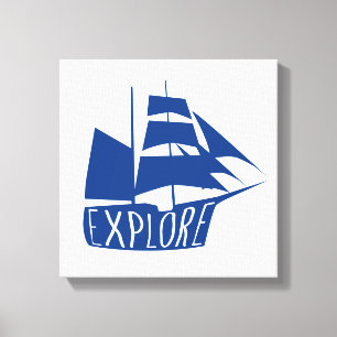 Toile Explorez Sailboat Nursery Art