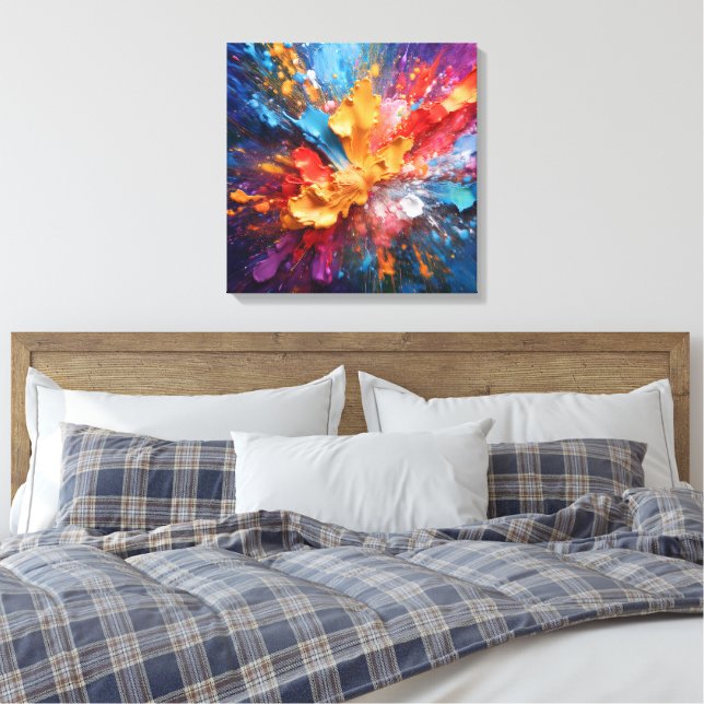 Toile Explosion des couleurs : chef-d'oeuvre d'art Abstr (Insitu(Chambre))