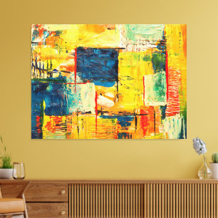 Toile Expression Abstraite Colorée Moderne