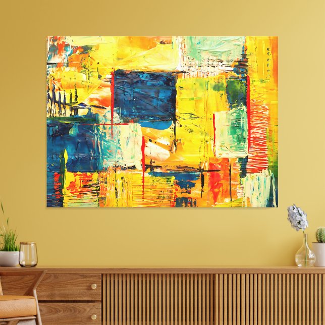 Toile Expression Abstraite Colorée Moderne (Insitu(Salon))