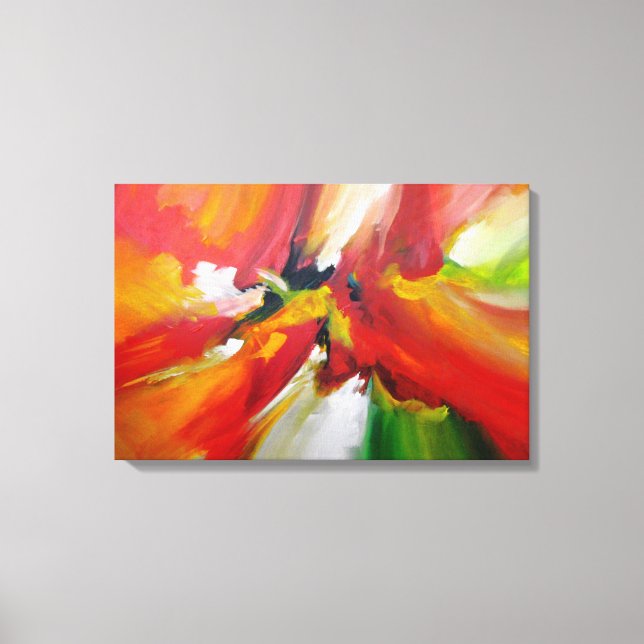 Toile Expressionnisme Abstrait jaune rouge (Recto)