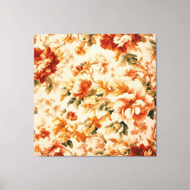 Toile Exquise Brown Florale Dorée (Recto)