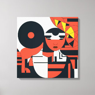 Toile Extrait d'art géométrique profond