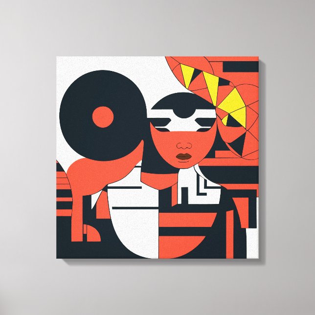 Toile Extrait d'art géométrique profond (Recto)