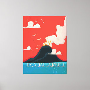 Toile Eyjafjallajokull Poster de vacances Vintage Art