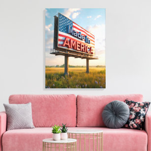 Toile Fabriqué en Amérique panneau d'affichage dans un c