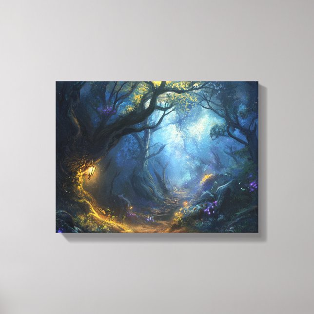 Toile Fae Imaginaire Forest Night Scene (Recto)