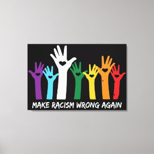 Toile Faire du racisme de mauvaises mains de coeur